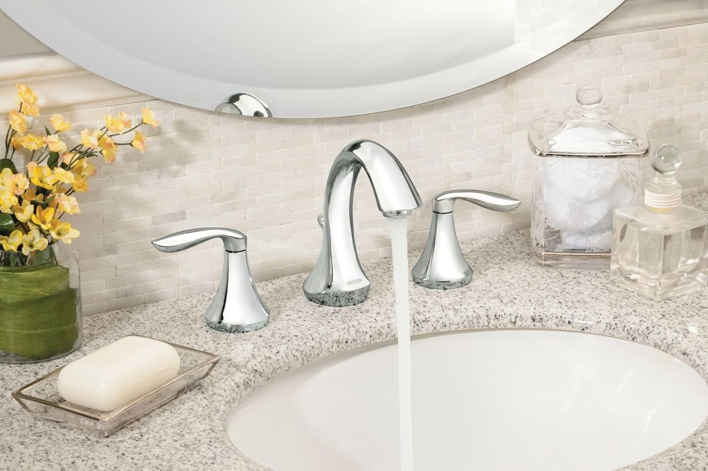 MOEN TV6420 EVA 1.2 GPM Widespread Bathroom Faucet Chrome With Valve Included