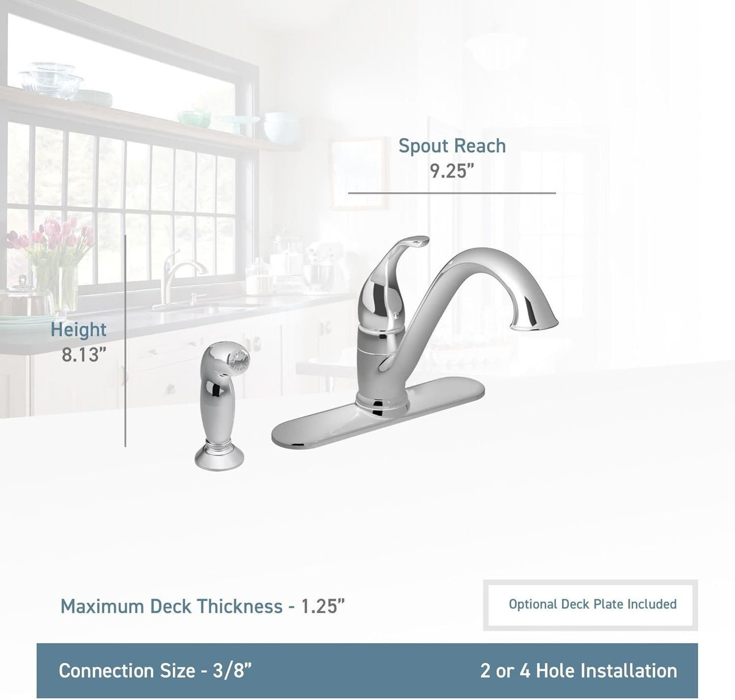 Moen 7840 Camerist Single Handle Kitchen Faucet Chrome Low Arc