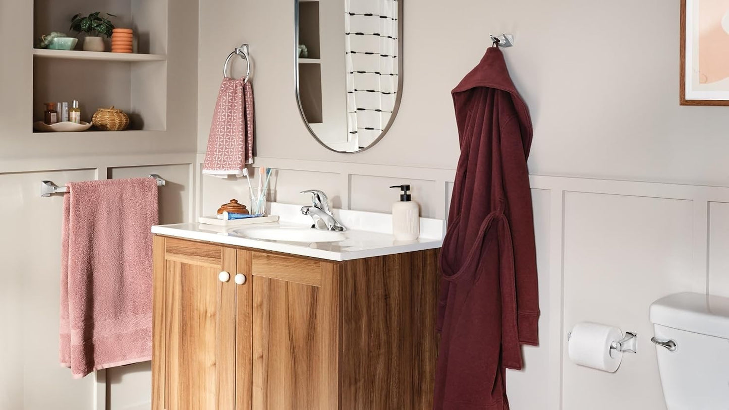 Moen WS84503 Adler Chrome Single-Handle Low Arc Centerset Bathroom Faucet