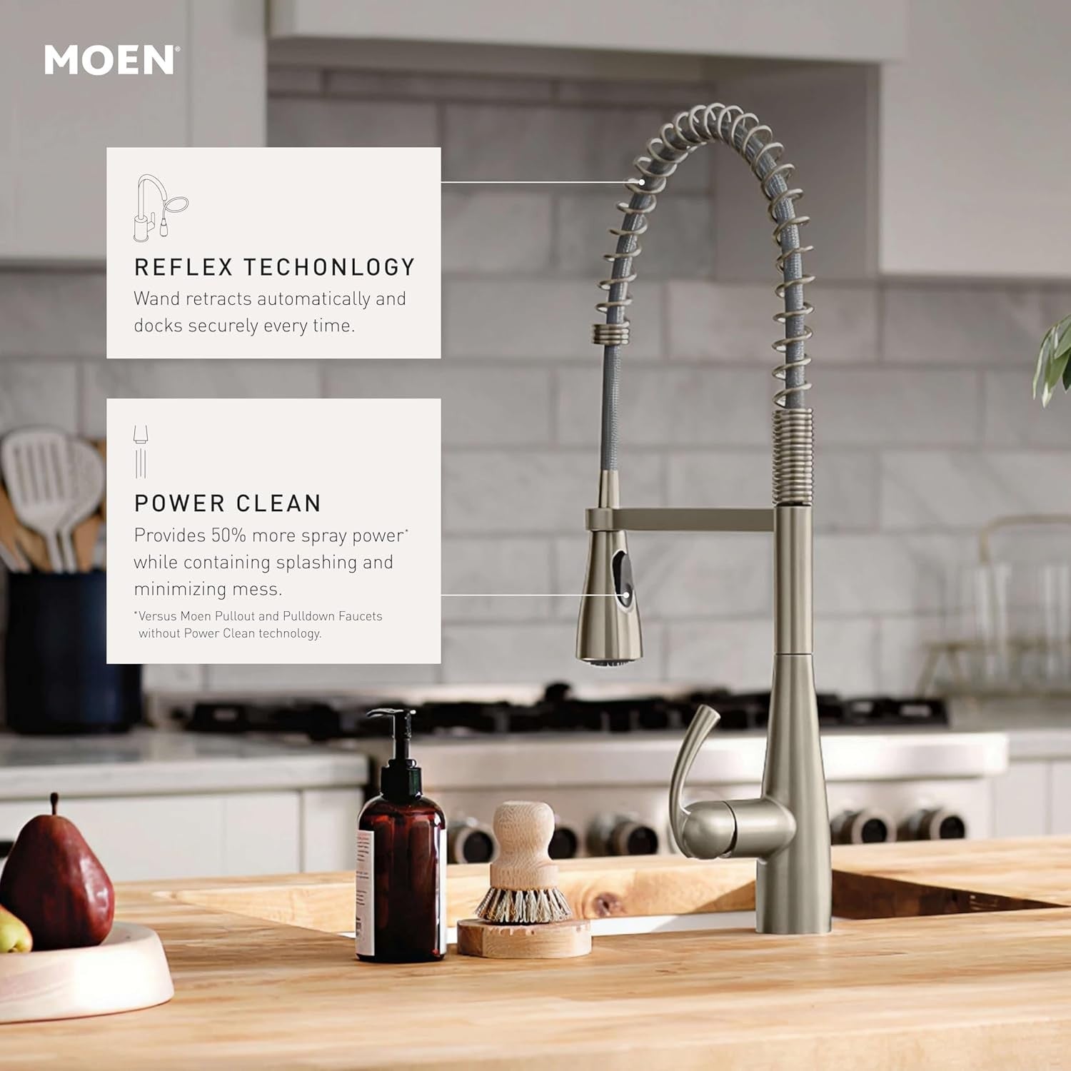 Moen 87814BL Essie Kitchen Faucet Matte Black Pulldown Pre-Rinse Soap Dispenser