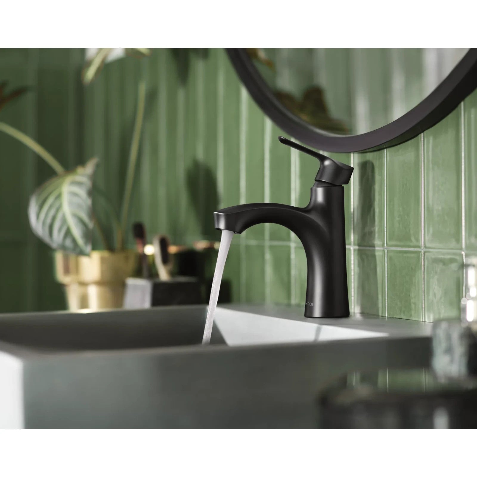 Moen 84516BL Findlay One-Handle High Arc Bathroom Faucet Matte Black