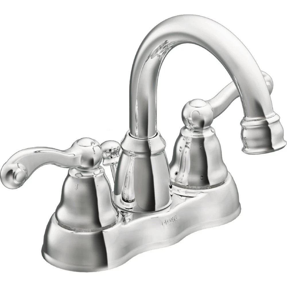 Moen WS84003 Traditional Chrome Two Handle High Arc Bathroom Sink Faucet Drain