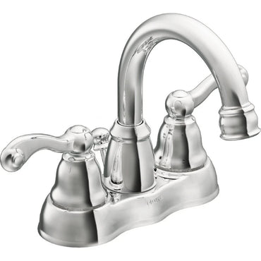 Moen WS84003 Traditional Chrome Two Handle High Arc Bathroom Sink Faucet Drain