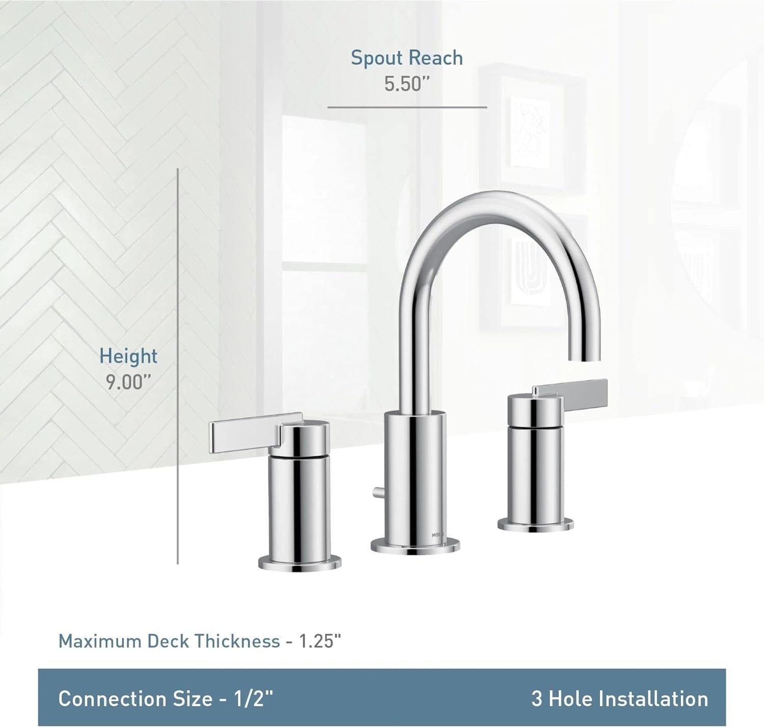 Moen Cia Two-Handle Bathroom Faucet - Matte Black (T6222BL)