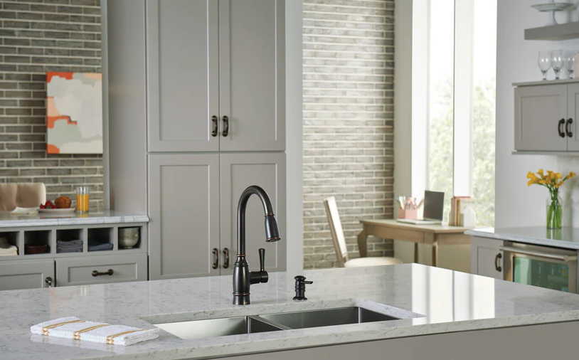 Moen 87791BRB Noell Kitchen Faucet Mediterranean Bronze Pulldown High Arc New