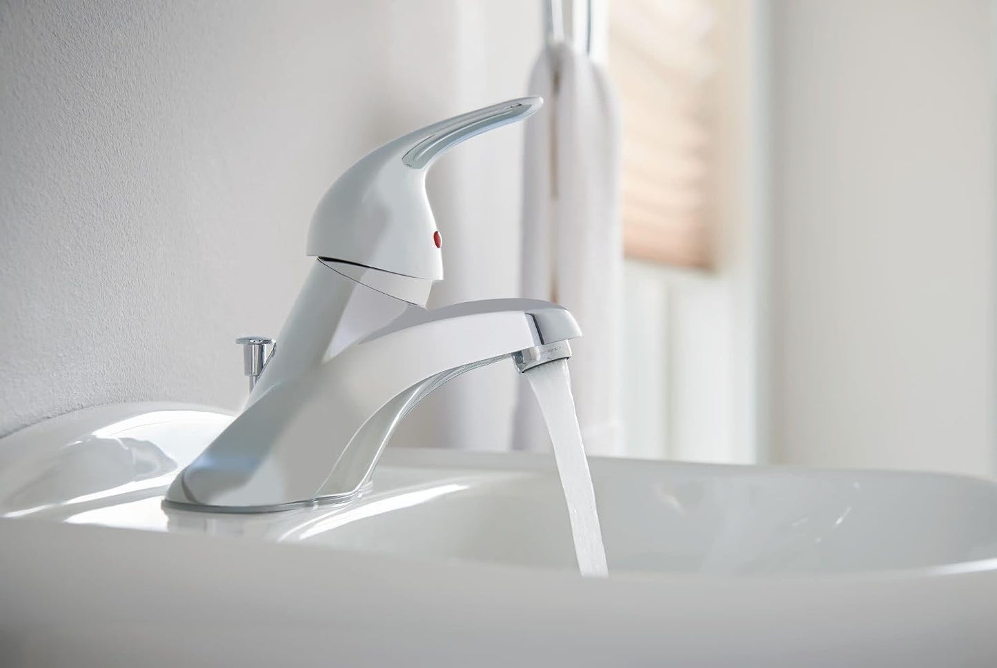 Moen WS84503 Adler Chrome Single-Handle Low Arc Centerset Bathroom Faucet