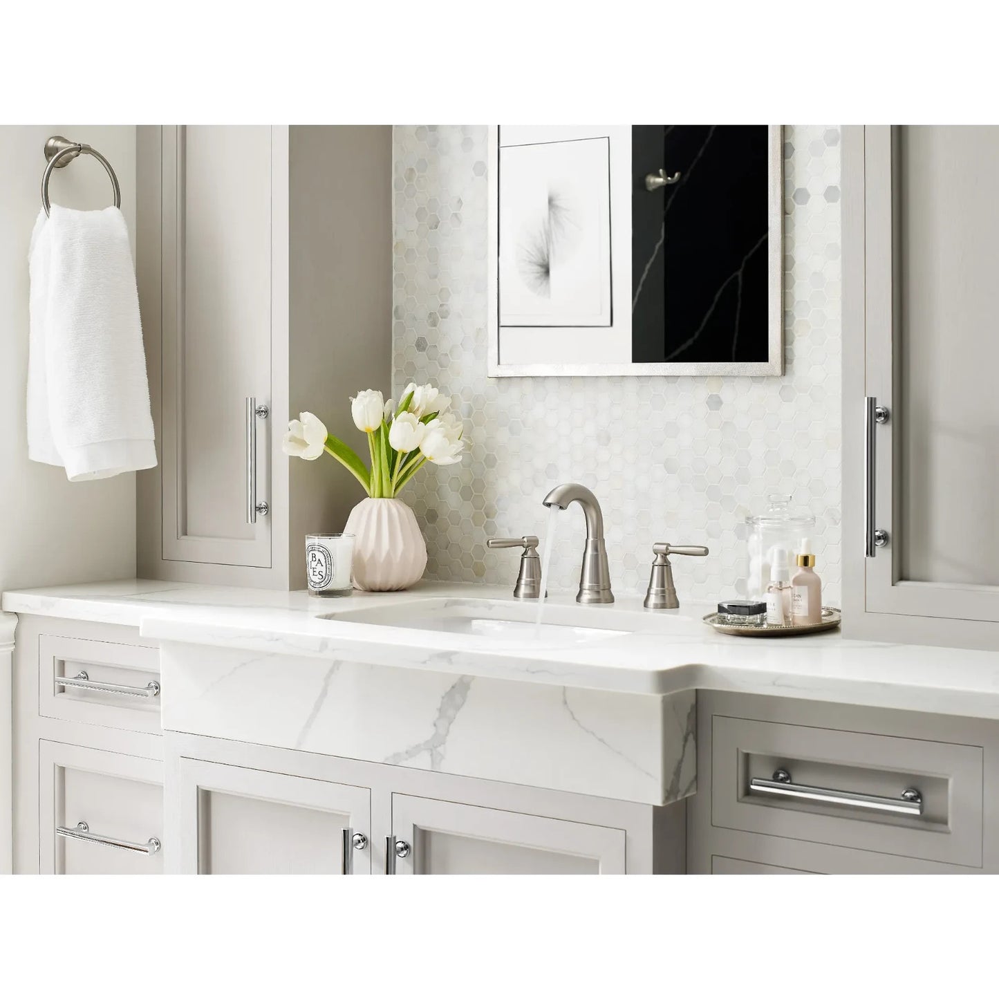 Moen 84972SRN Halle Spot Resist Brushed Nickel Single-Handle Bathroom Faucet