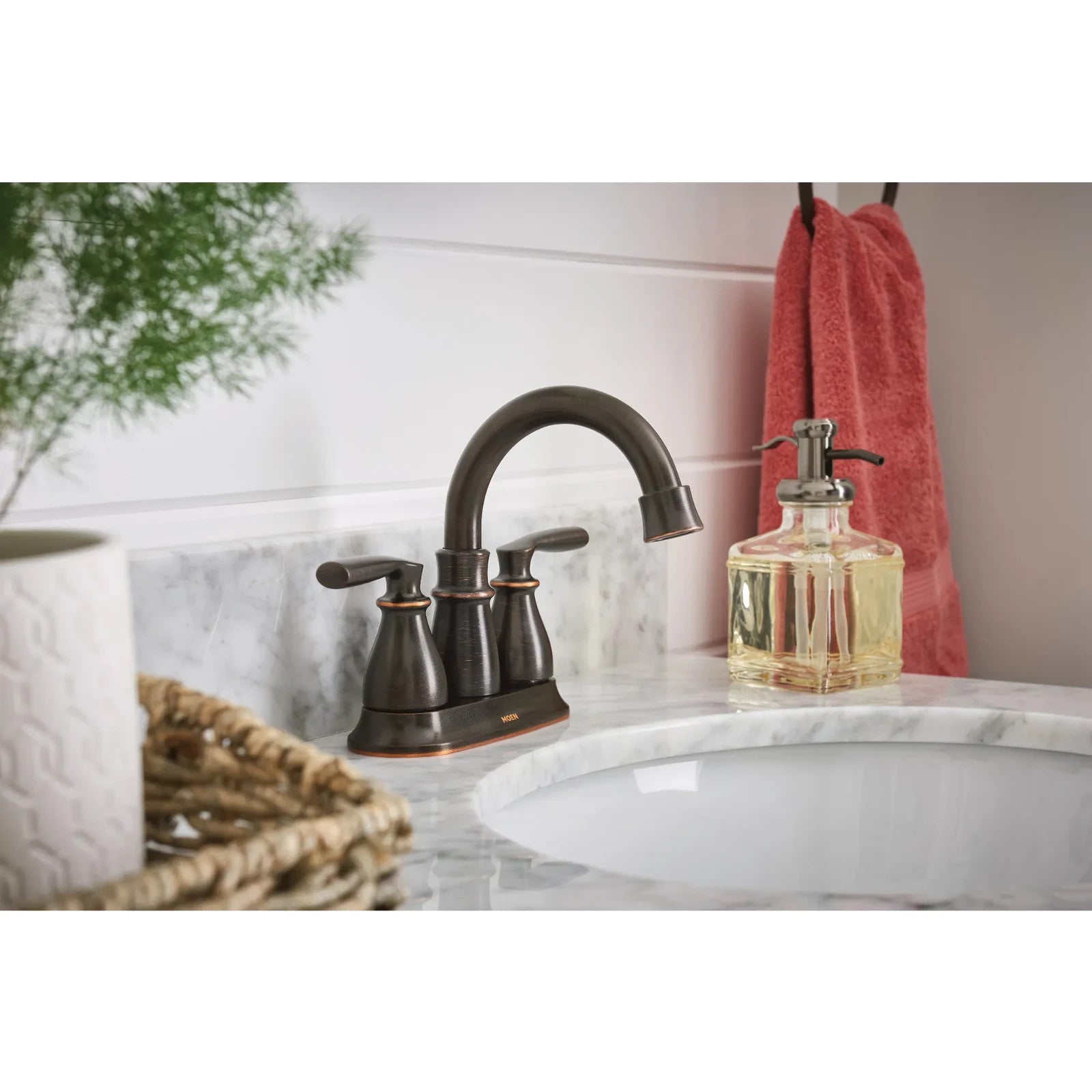 Moen Hilliard 84537BRB Mediterranean Bronze Two Handle Bathroom Faucet New