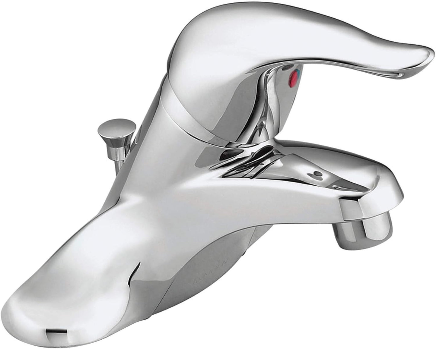 Moen L64621 Chateau Chrome Single Handle Low Arc Bathroom Sink Faucet Drain