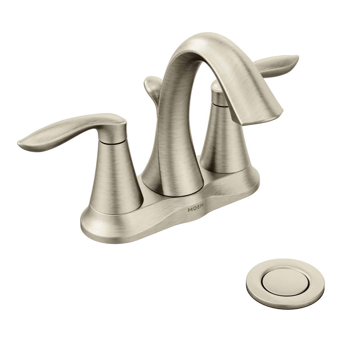 Moen 6410BN Two Handle High Arc Bathroom Faucet Brushed Nickel Eva