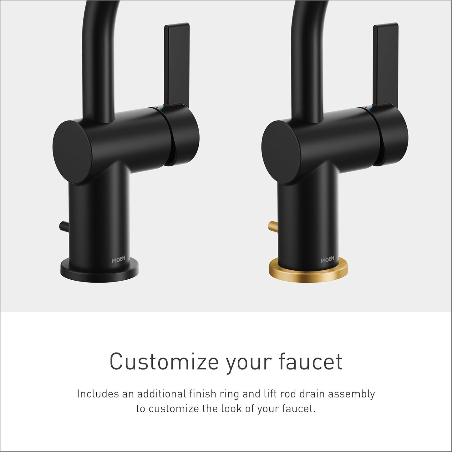 Moen 6221BL Cia Single Handle High Arc Bathroom Faucet Matte Black New