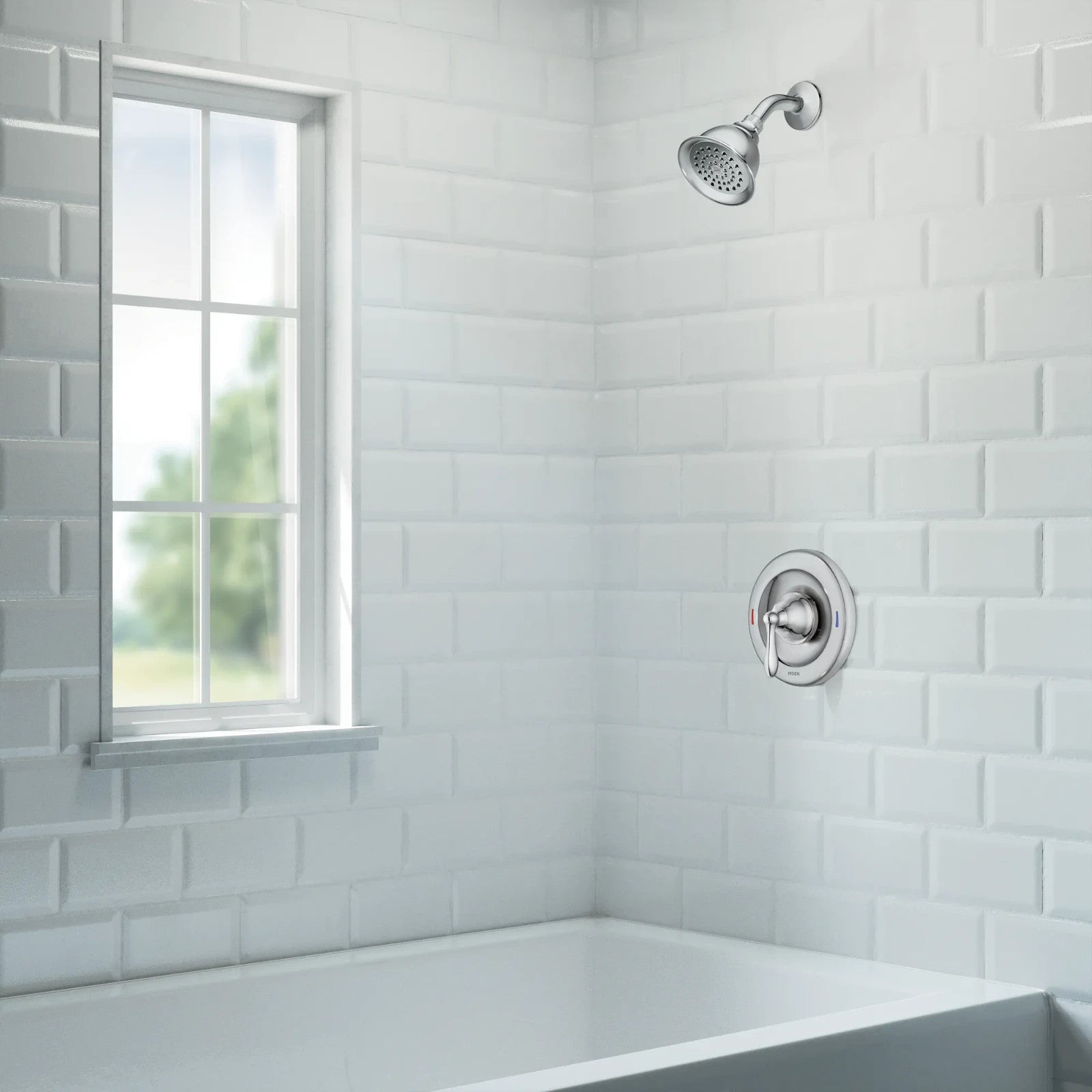 Moen 82495C Caldwell Shower Faucet Set Chrome Posi-Temp Trim WaterSense New