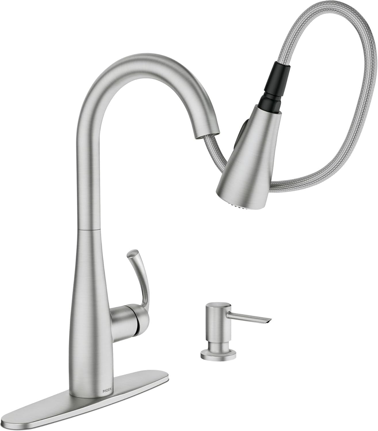 Moen 87014SRS Essie Kitchen Faucet Spot Resist Stainless Pulldown High Arc New