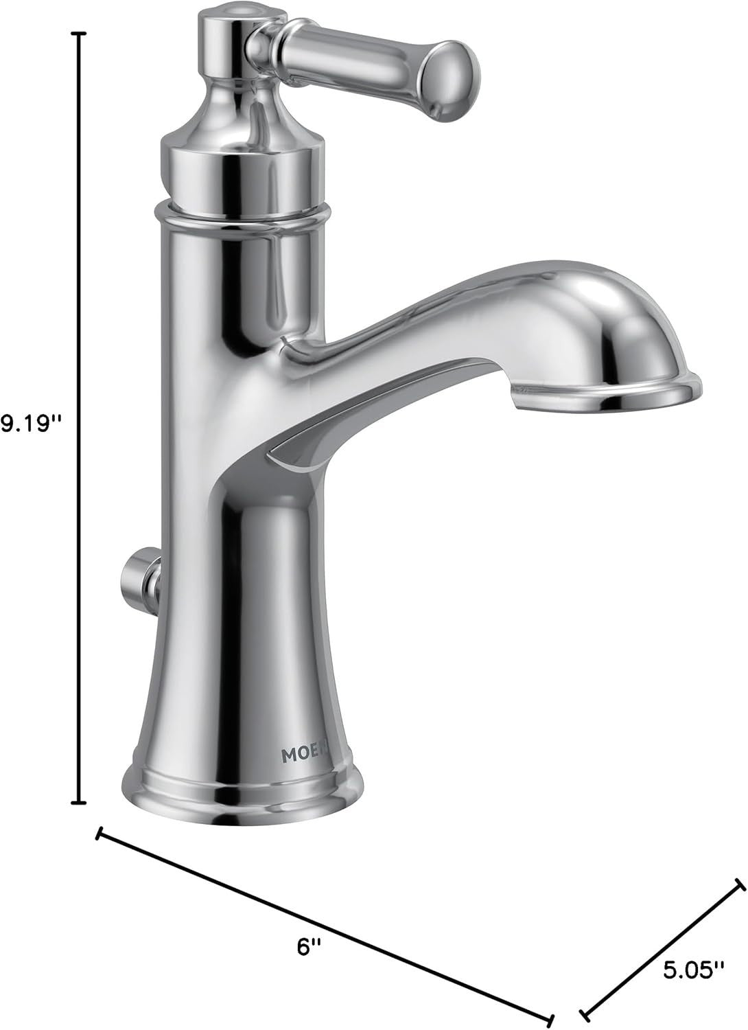 Moen 6803 Dartmoor 1.2 GPM Single Hole Bathroom  Faucet - Chrome