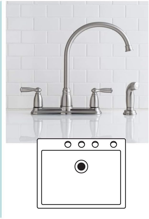 Moen CA87000SRS Banbury High Arc Kitchen Faucet Side Spray Stainless New