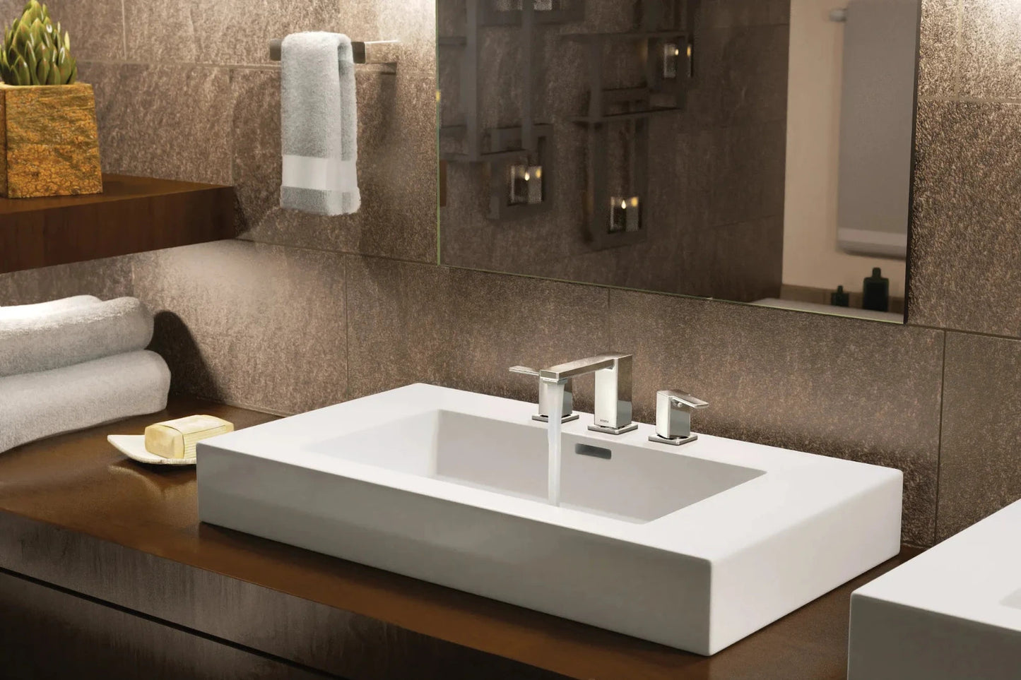 Moen TS6721 90 Degree Two-Handle Low Arc Bathroom Faucet Chrome New