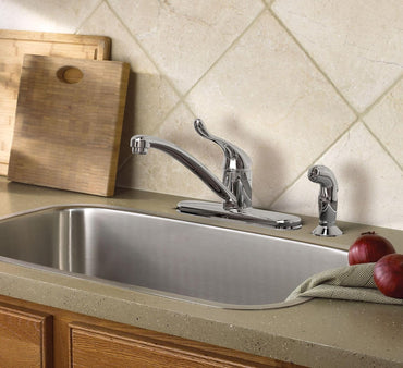 Moen CA87530 Adler Chrome One Handle Kitchen Faucet Side Spray Low Arc New