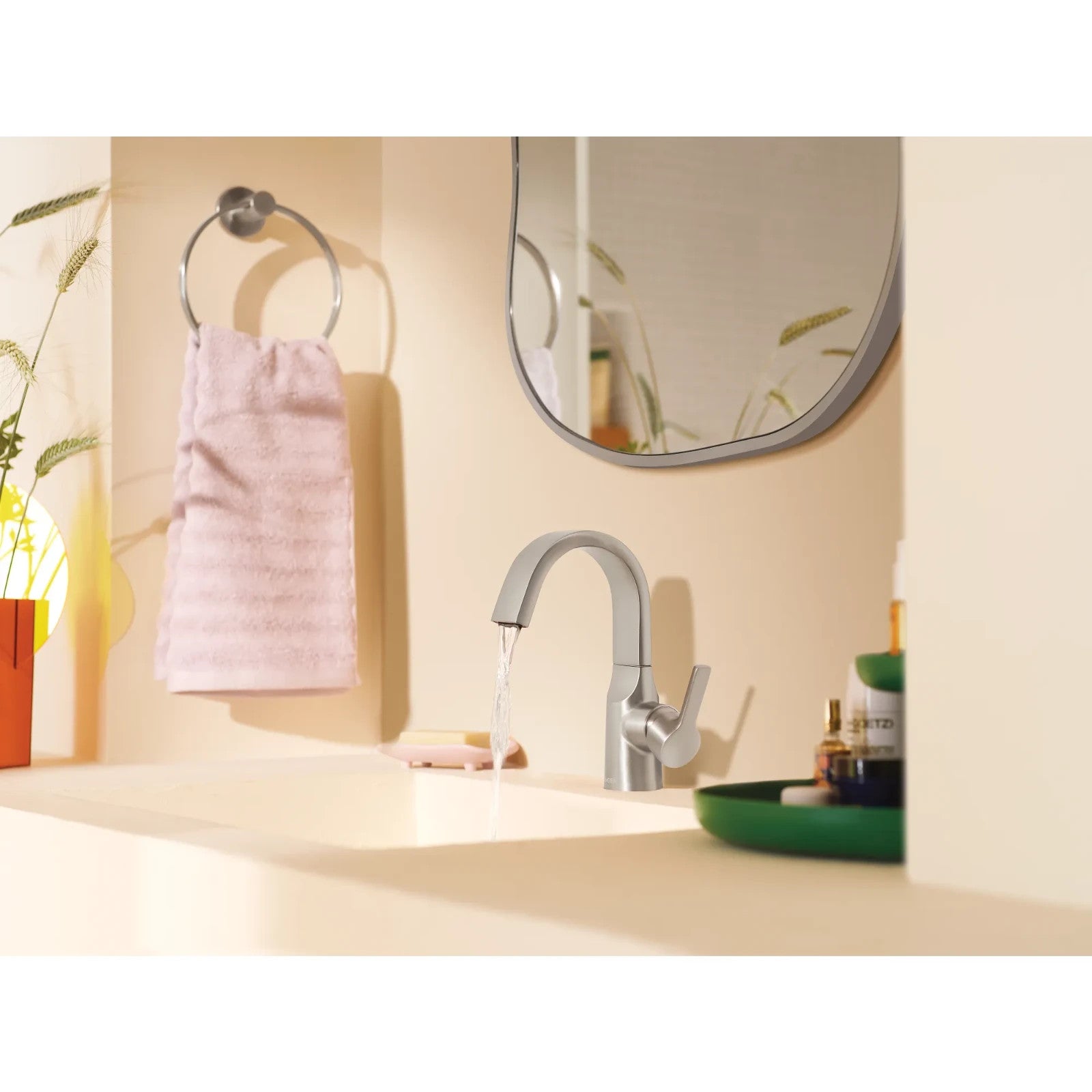 Moen 84156SRN Avri Spot Resist Brushed Nickel Single-Handle High Fauce Bathroom