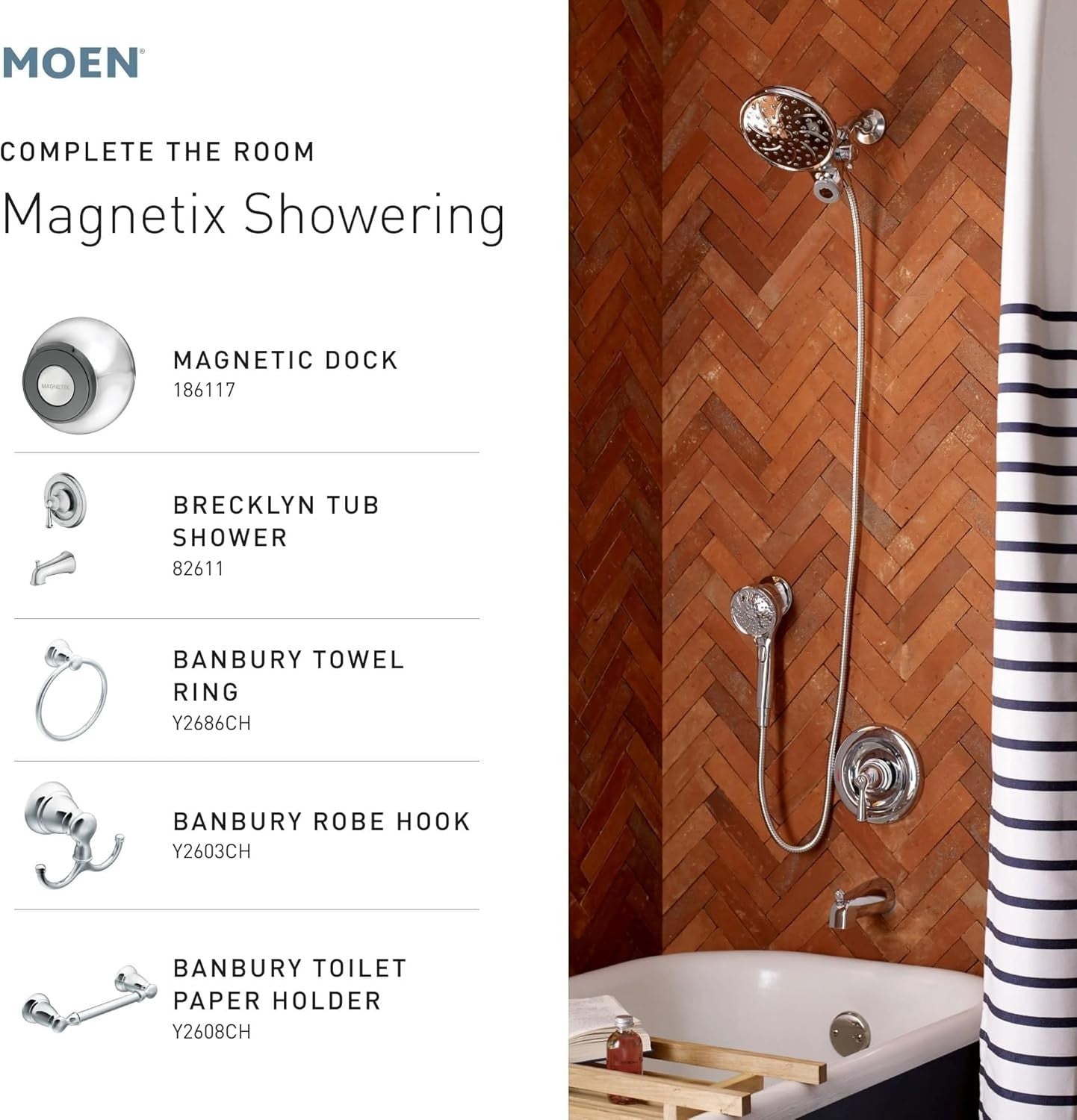 Moen 82610BRB Brecklyn Tub Shower Mediterranean Bronze Magnetix Handheld New