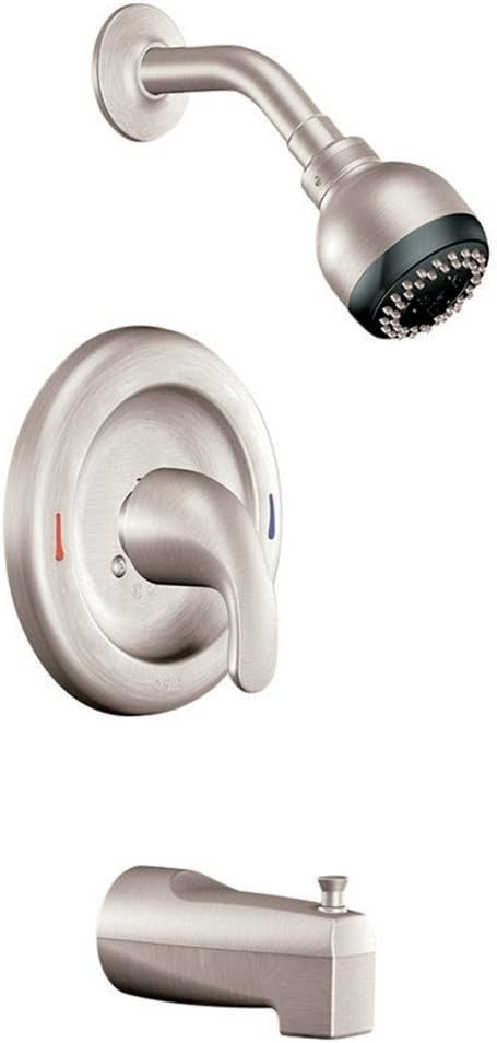 Moen L82694SRN Adler Spot Resist Brushed Nickel Posi-Temp Tub and Shower Faucet