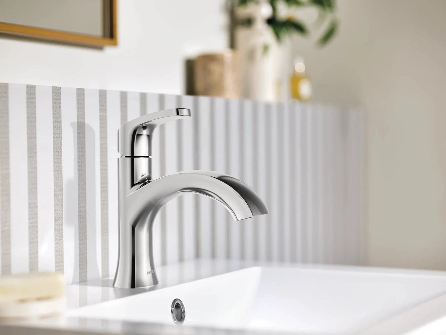 Moen 84346 Chrome Bathroom Faucet High Arc Single Handle New