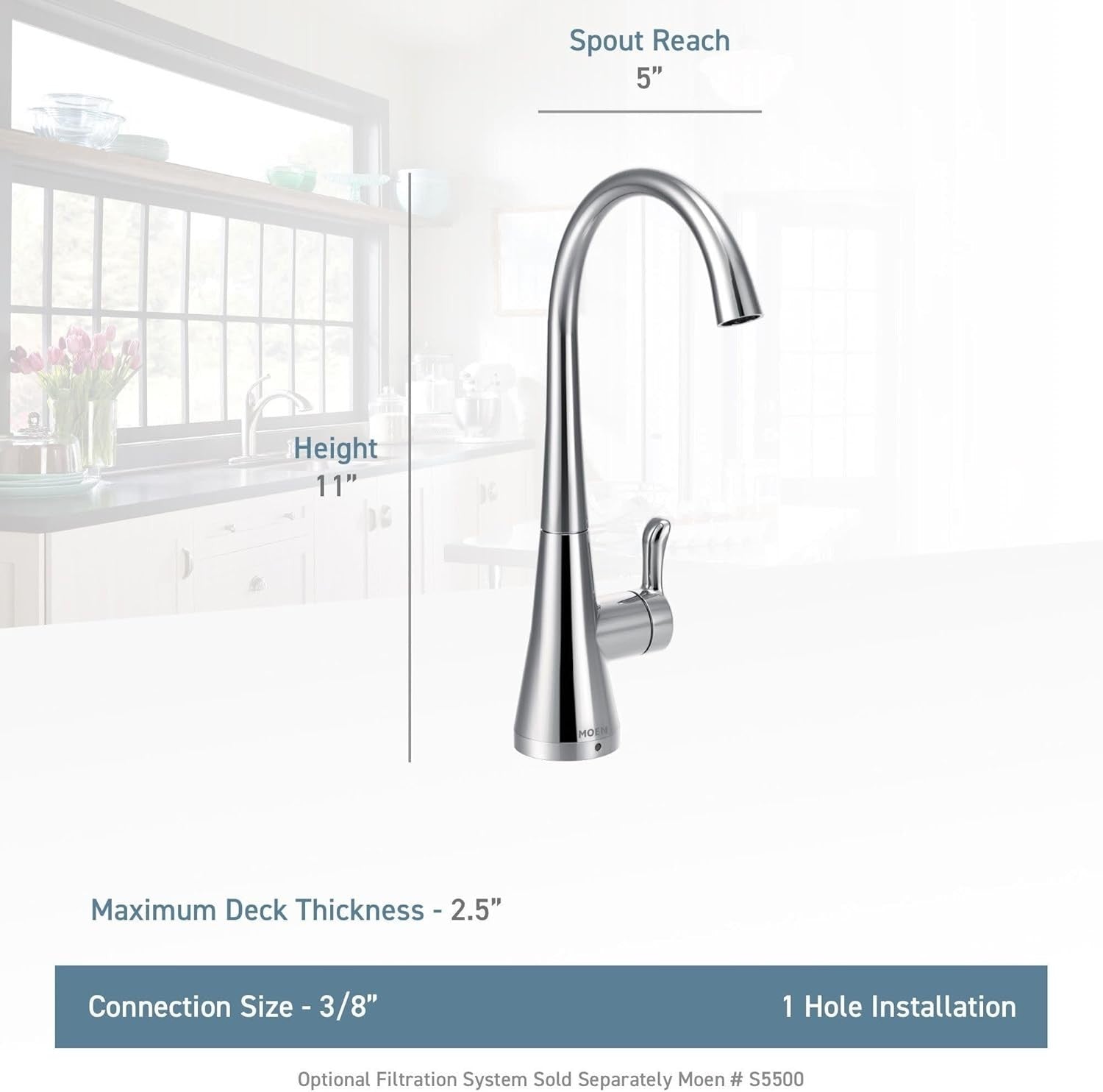 Moen S5520ORB Sip Beverage Faucet Oil Rubbed Bronze Cold Water High Arc New