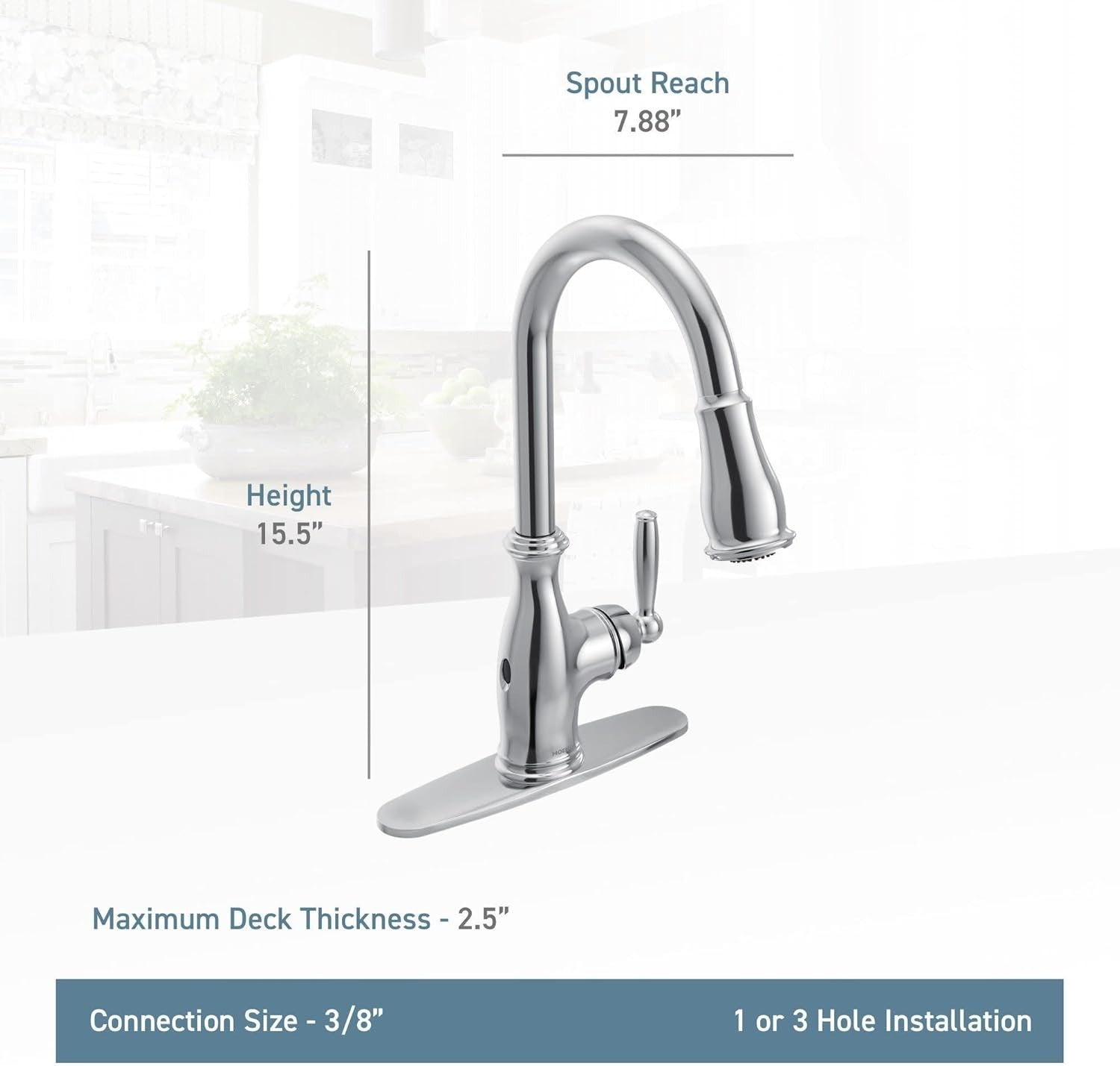 Moen 7185EWORB Brantford Kitchen Faucet Oil Rubbed Bronze MotionSense Wave New