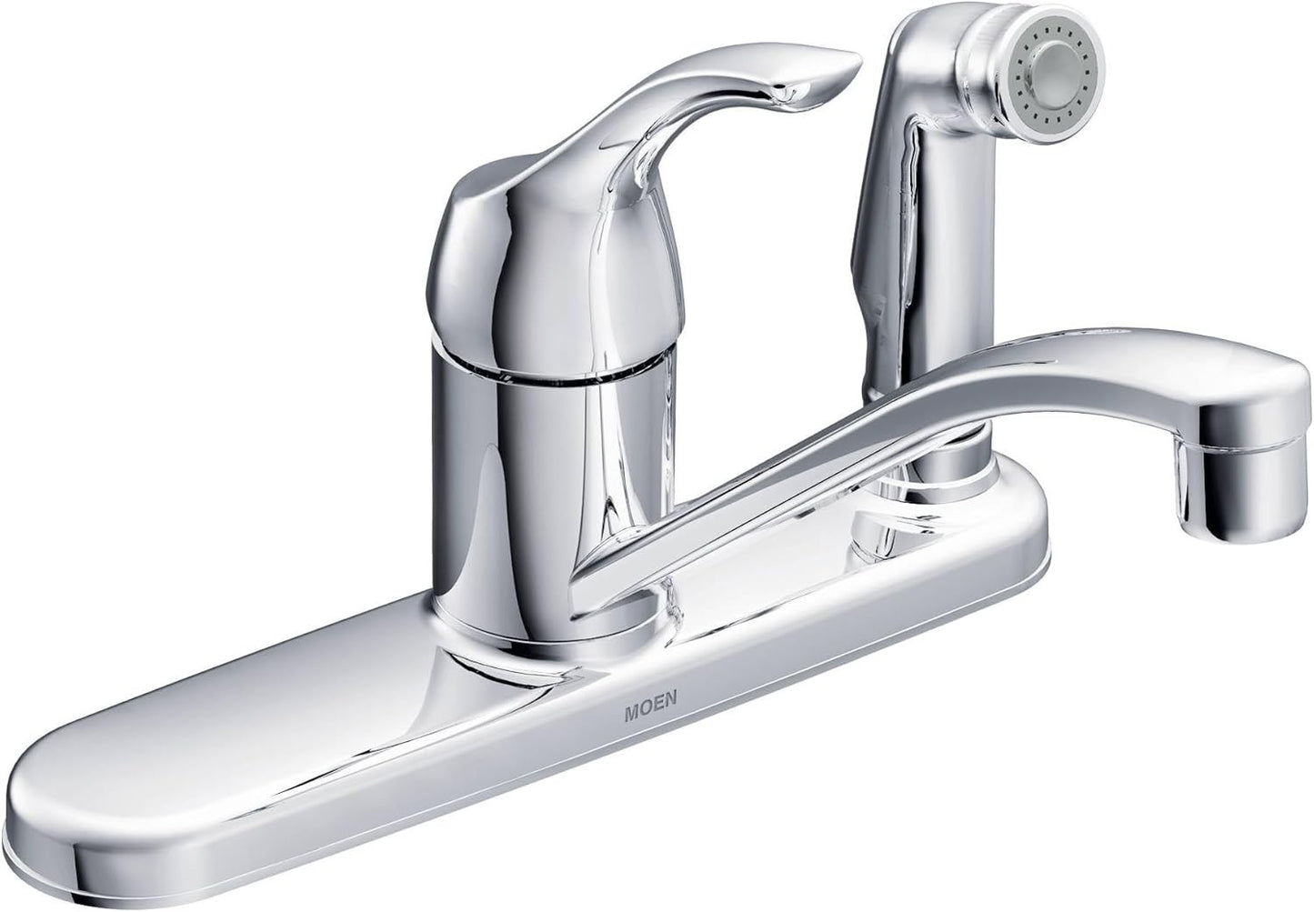 Moen CA87554C Adler Chrome One Handle Kitchen Faucet Side Spray Low Arc New