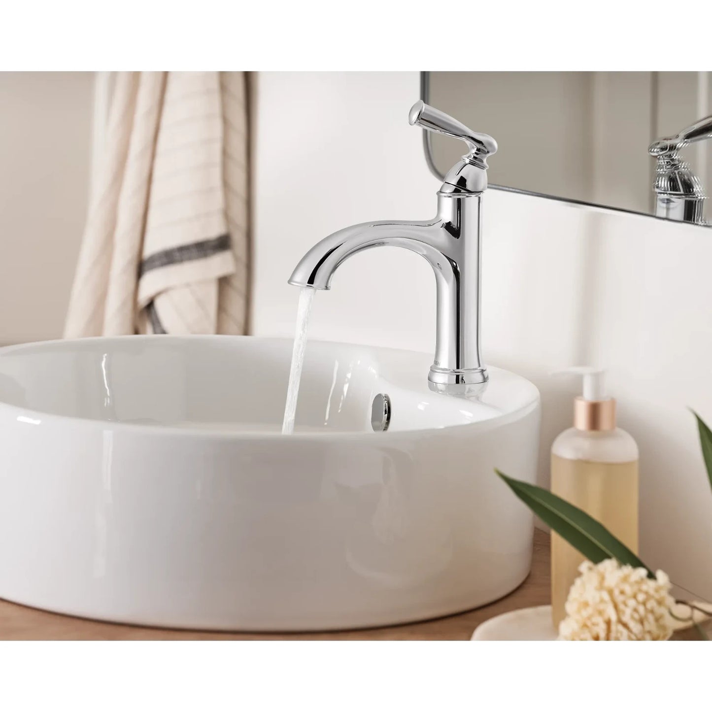 Moen 84945 Banbury Chrome Single-Handle High Arc Bathroom Faucet