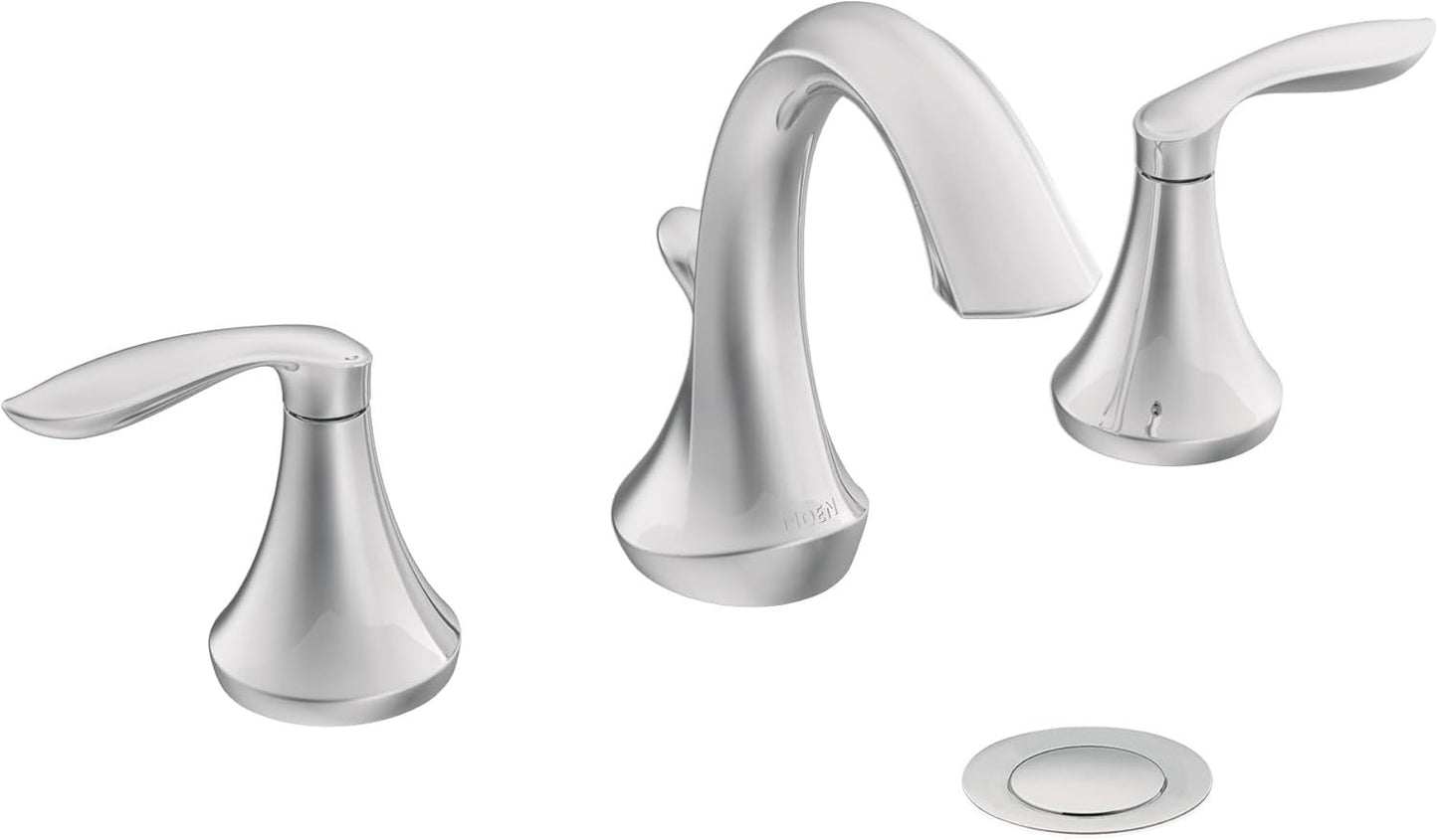 MOEN TV6420 EVA 1.2 GPM Widespread Bathroom Faucet Chrome With Valve Included