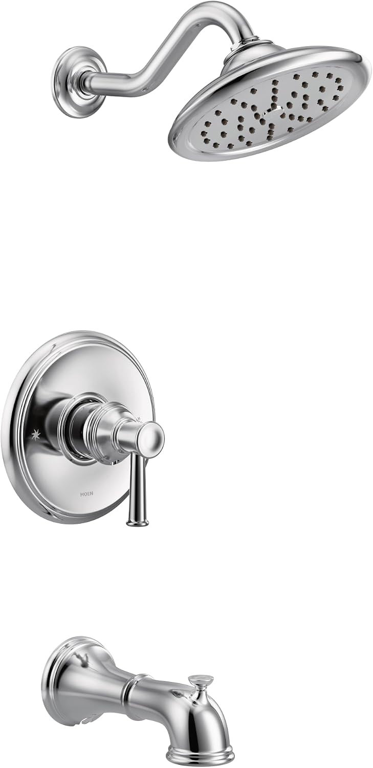 Moen UT3313 Belfield Chrome M-CORE 3-Series Tub Shower Trim Rainshower Head — view 3
