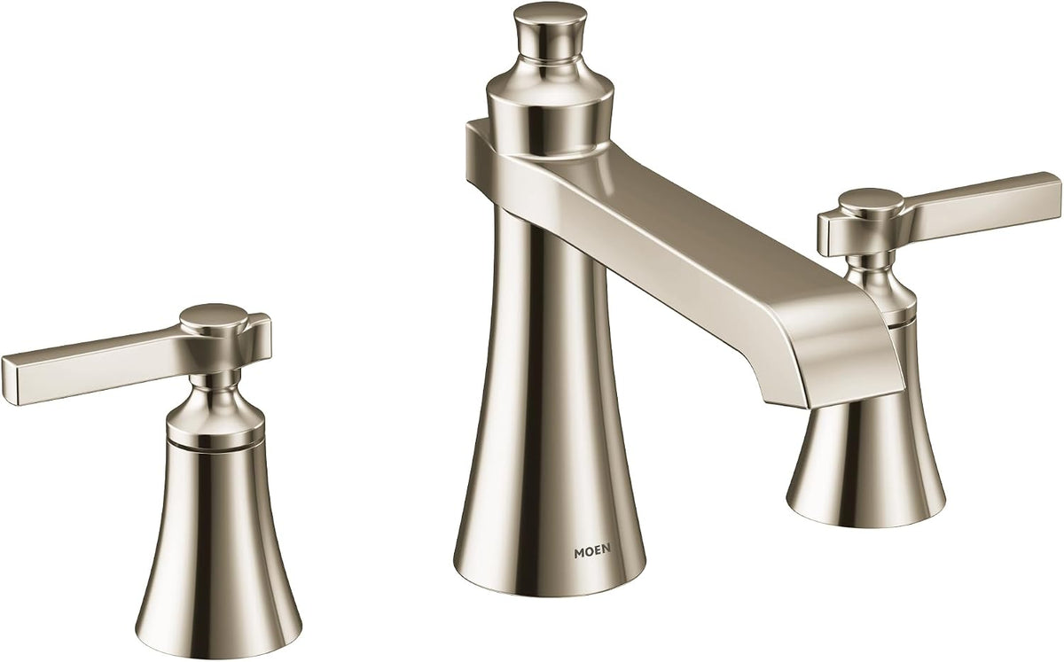 Moen TS926NL Flara Roman Tub Faucet Two Handle High Arc Polished Nickel — view 3