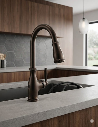 Moen 7185EWORB Brantford Kitchen Faucet Oil Rubbed Bronze MotionSense Wave New