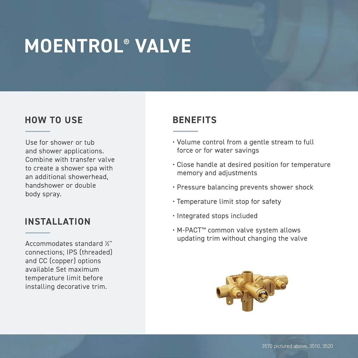 Moen T3691BN Voss Brushed Nickel Moentrol Valve Trim — view 4