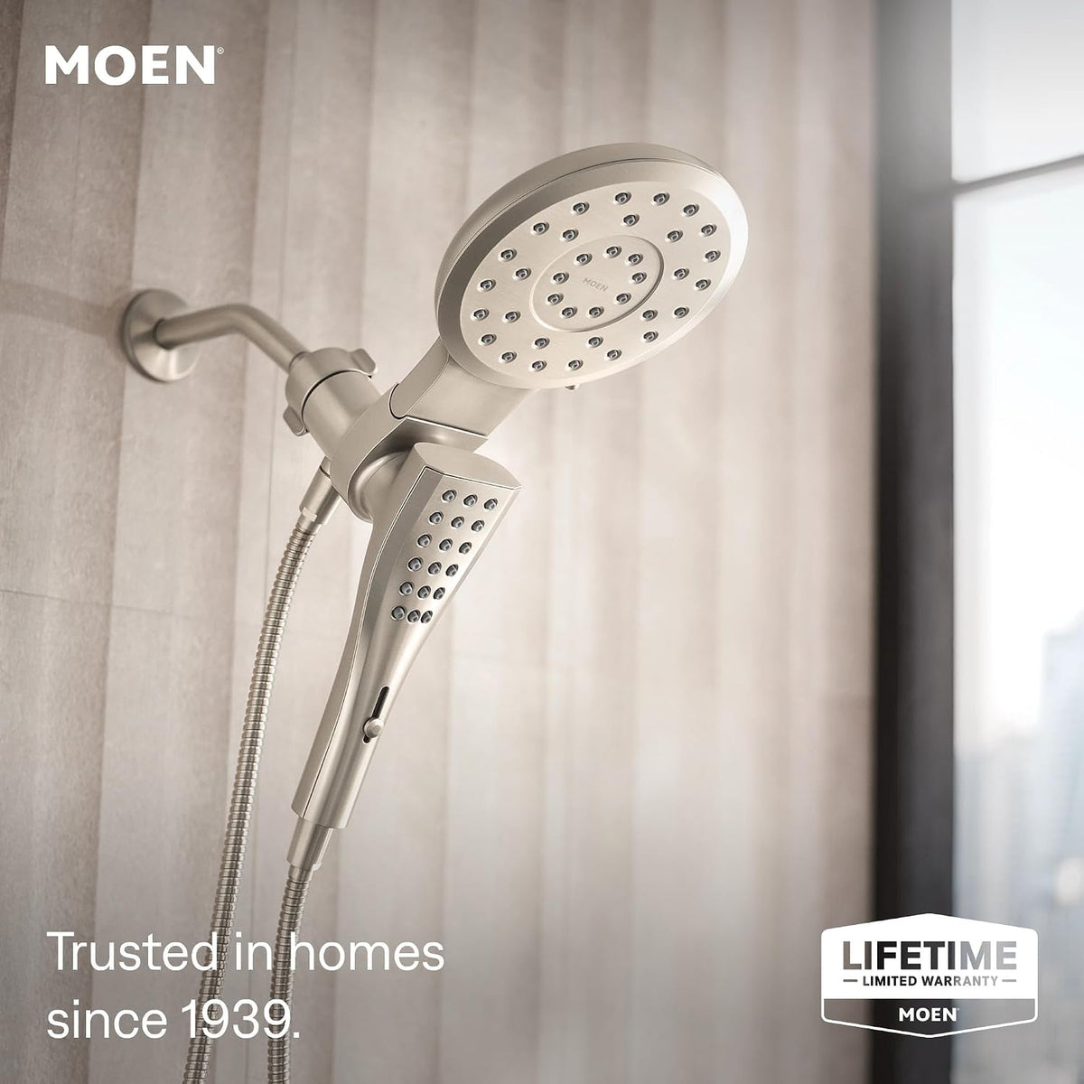Moen 220C3EPBN Verso Combination Shower with Infiniti Dial in Brushed Nickel — view 3