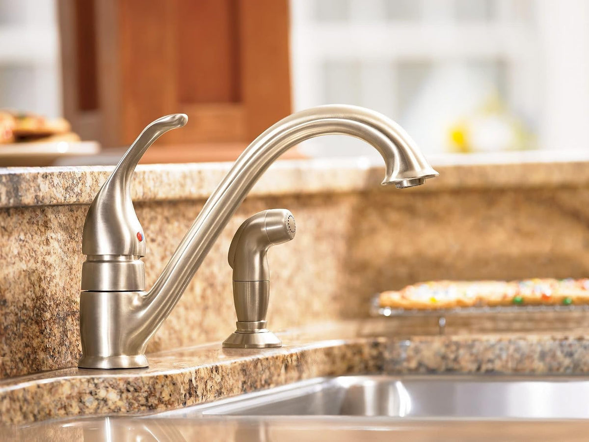 Moen 7840 Camerist Single Handle Kitchen Faucet Chrome Low Arc — view 3