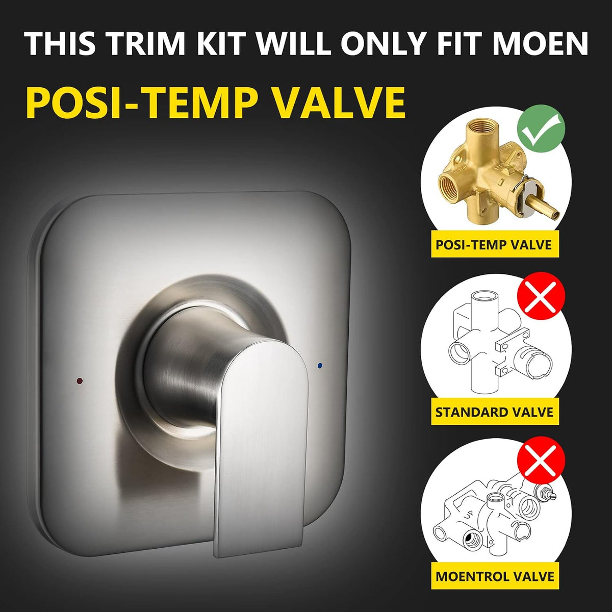 Moen T2471BN Genta LX Brushed Nickel Posi-Temp Valve Trim — view 5
