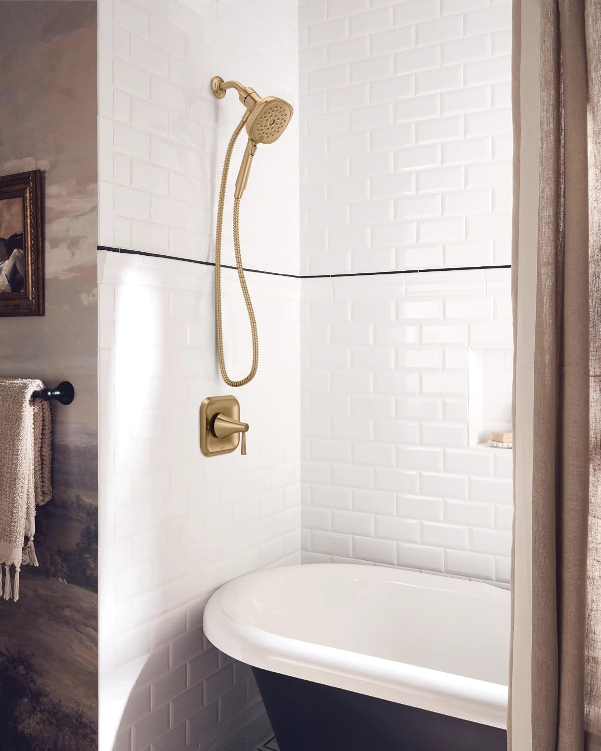 Moen 82023BZG Ronan Bronzed gold Posi-Temp shower only — view 3