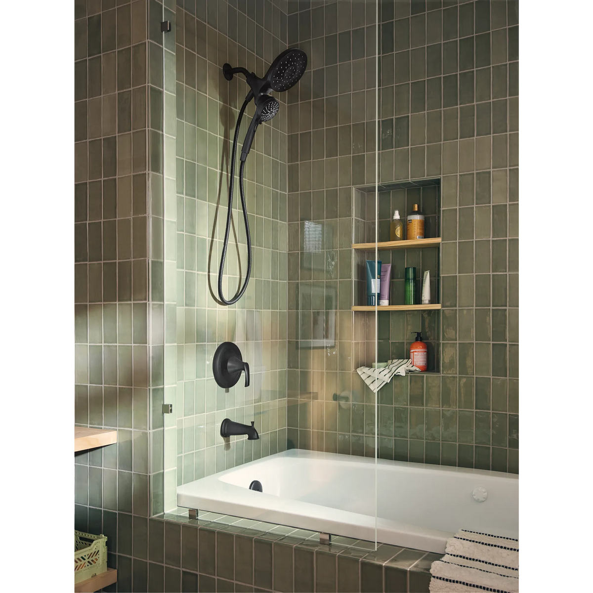 Moen 82137BL Graeden Matte Black Posi-Temp Tub/Shower