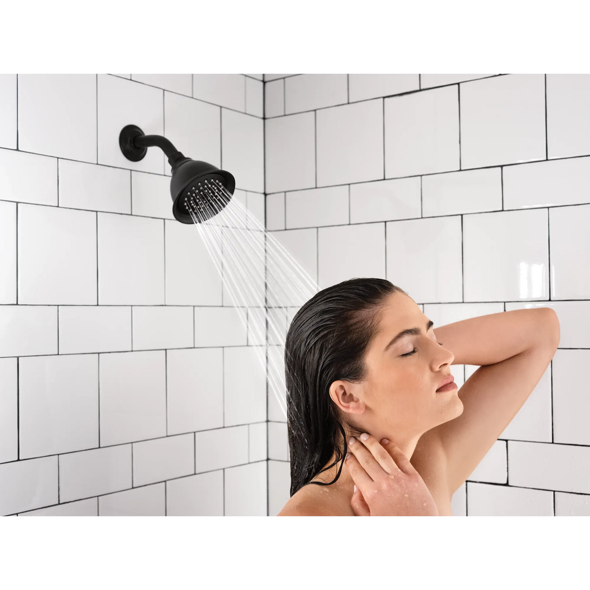 Moen 82496EPBL Caldwell Matte Black Posi-Temp Eco-Performance Tub and Shower Faucet