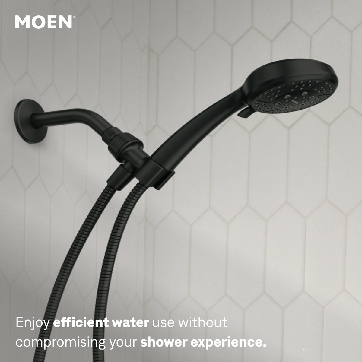 Moen 82618BL MEENA Matte black Posi-Temp tub/shower shown installed