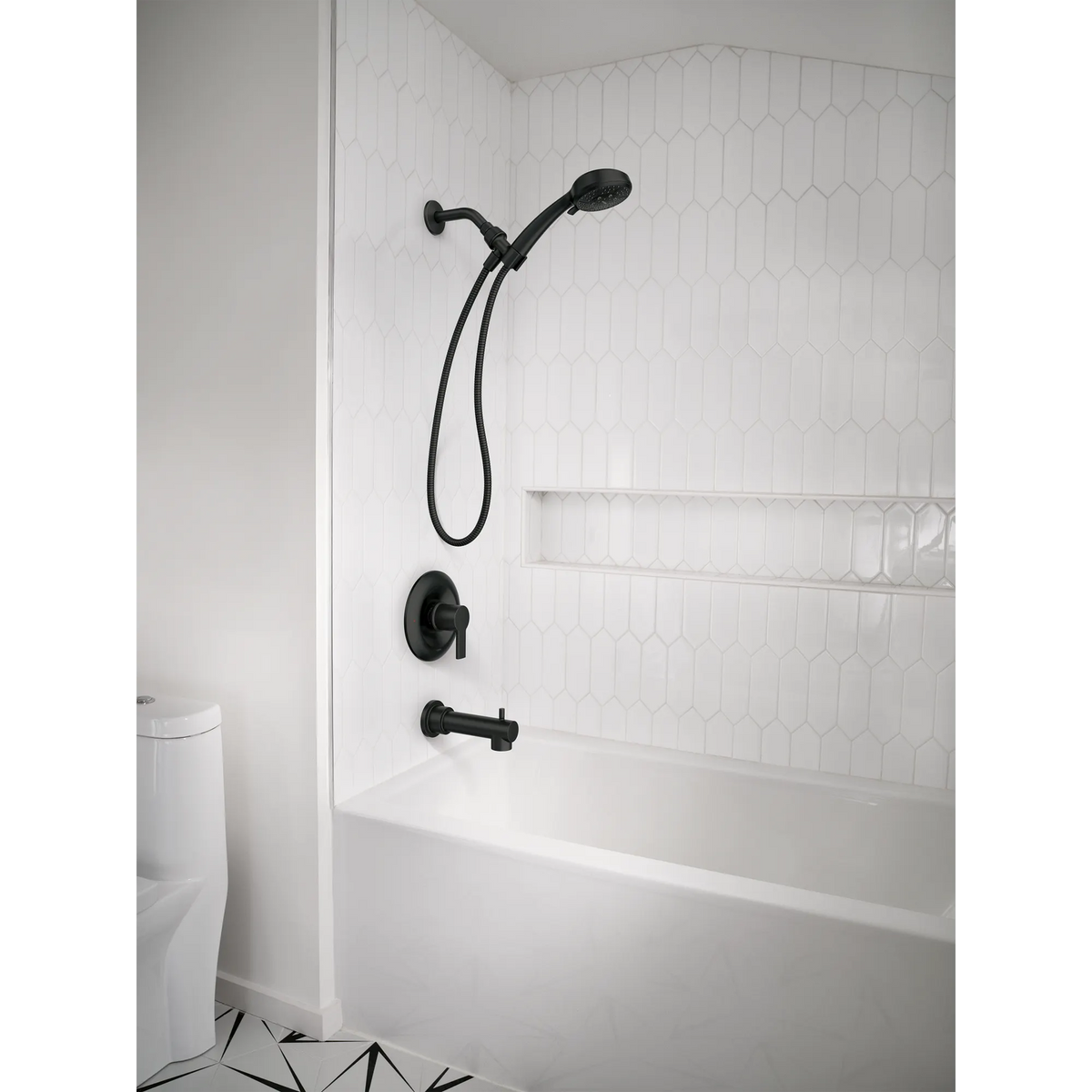 Moen 82618BL MEENA Matte black Posi-Temp tub/shower — view 7