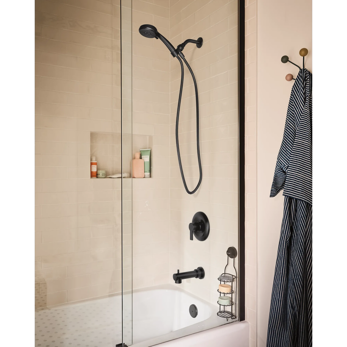 Moen 82618BL MEENA Matte black Posi-Temp tub/shower — view 8