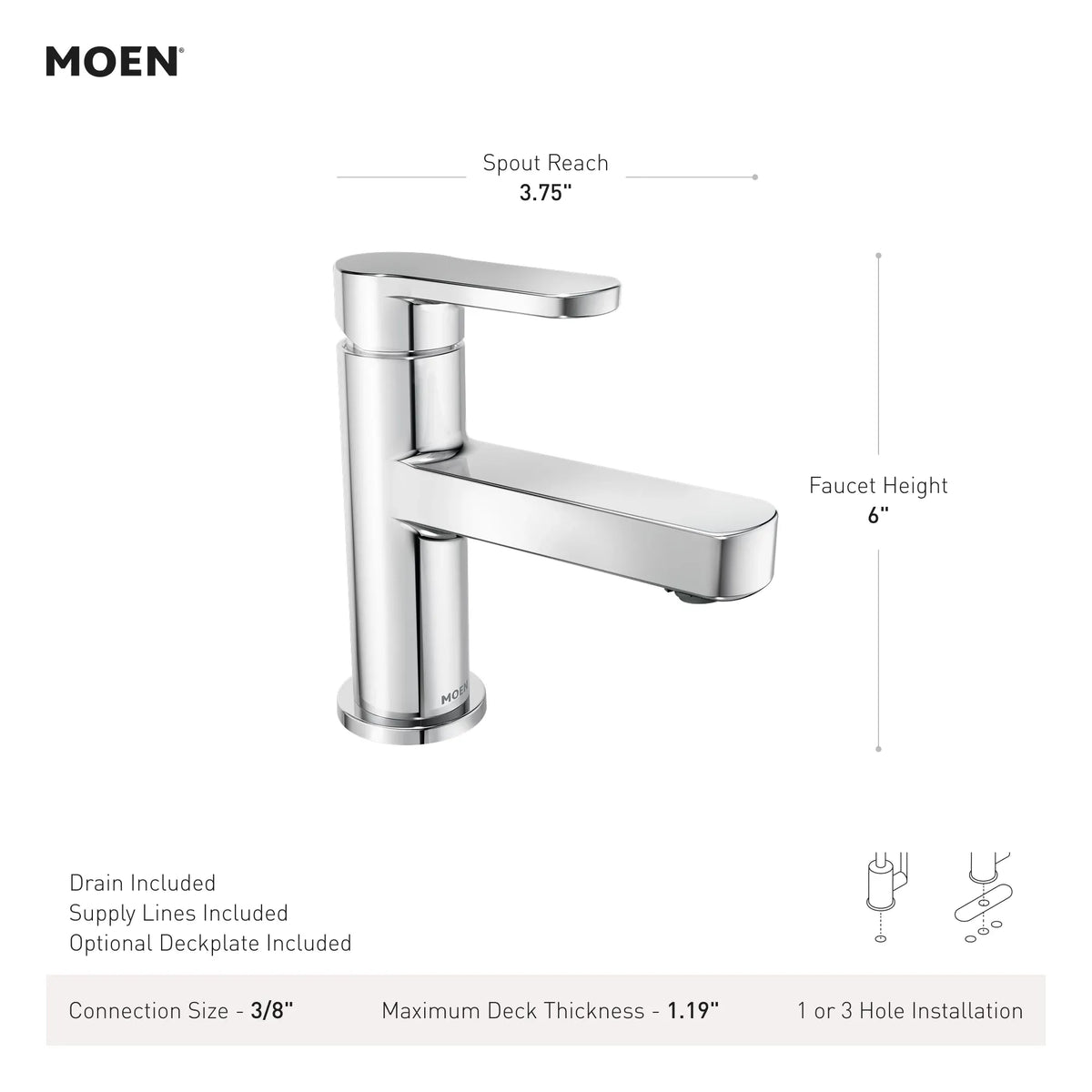 Moen 84014 Bathroom Faucets Chrome — view 6