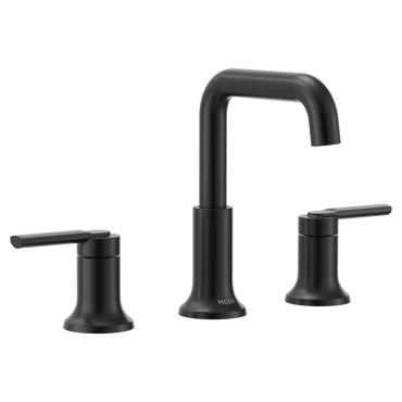Moen 84142BL Zyla Matte Black Two-Handle High Arc Widespread Bathroom Faucet