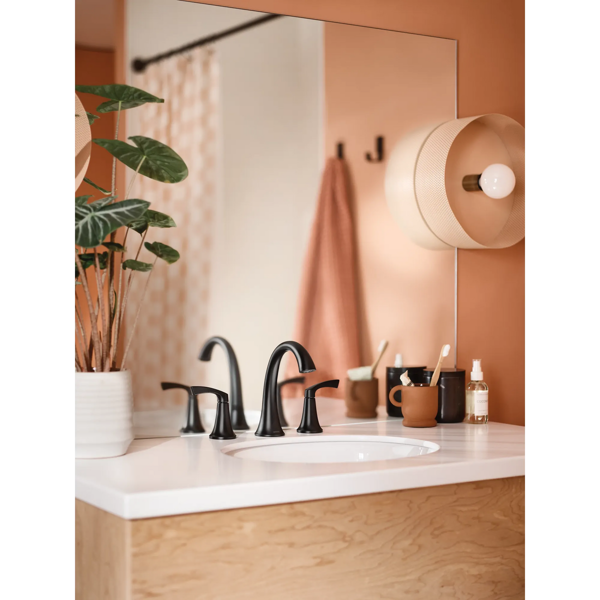 Moen 84468BL Korek Matte Black Widespread Bathroom Faucet