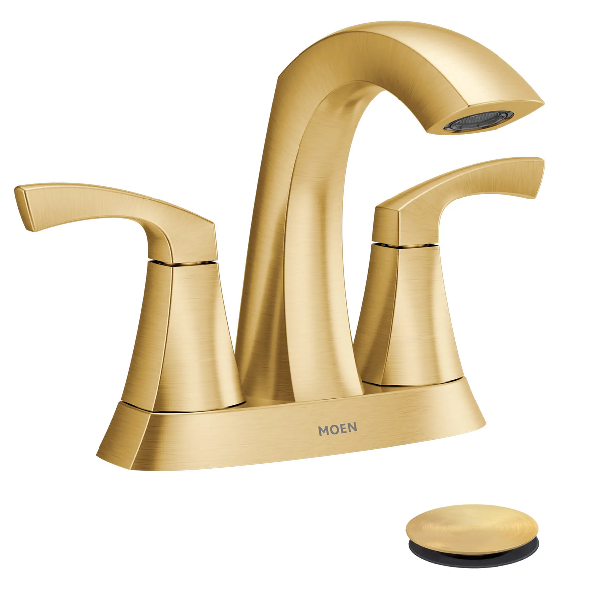 Moen 84506BG Lindor Brushed Gold Two-Handle High Arc Bathroom Faucet