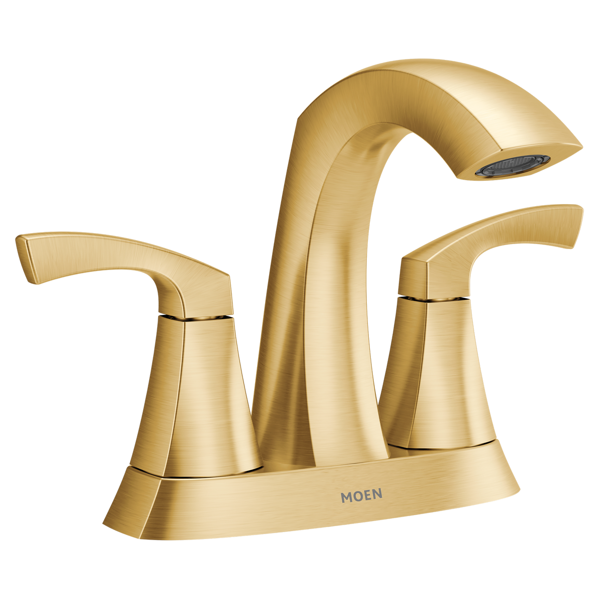 Moen 84506BG Lindor Brushed Gold Two-Handle High Arc Bathroom Faucet