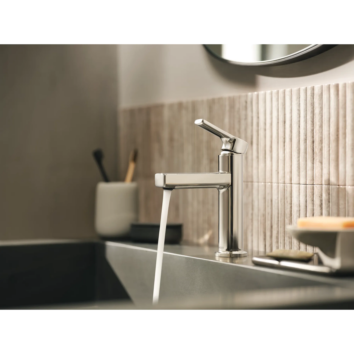 Moen 84627NL Rinza Polished Nickel One-Handle High Arc Bathroom Faucet