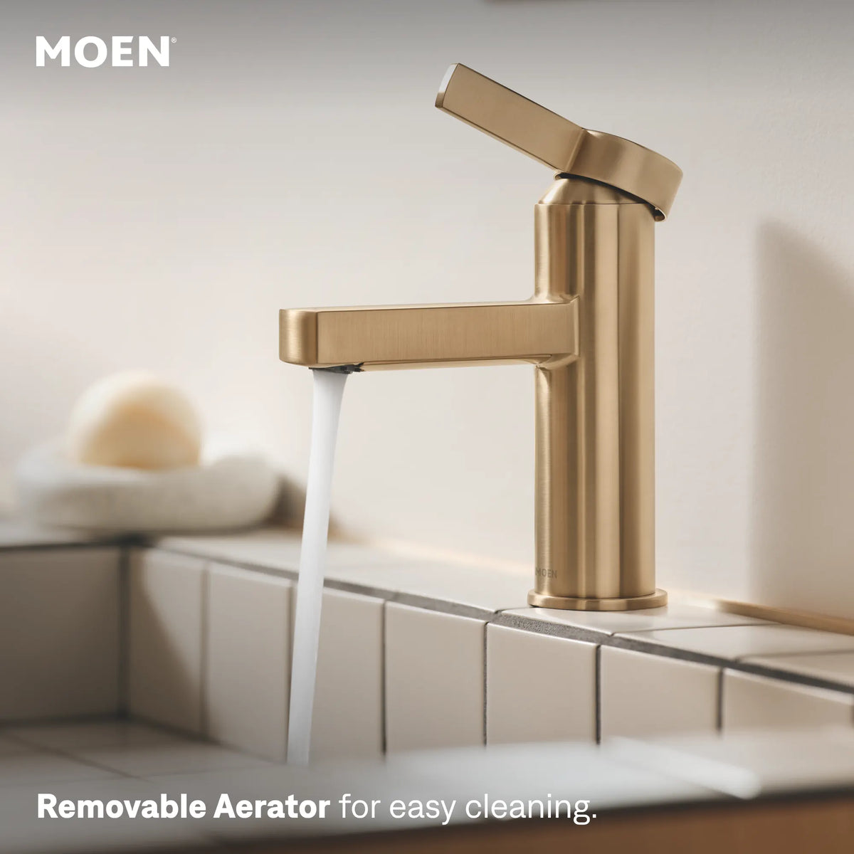 Moen 84774BZG Beric Bronzed Gold One-Handle Bathroom Faucet